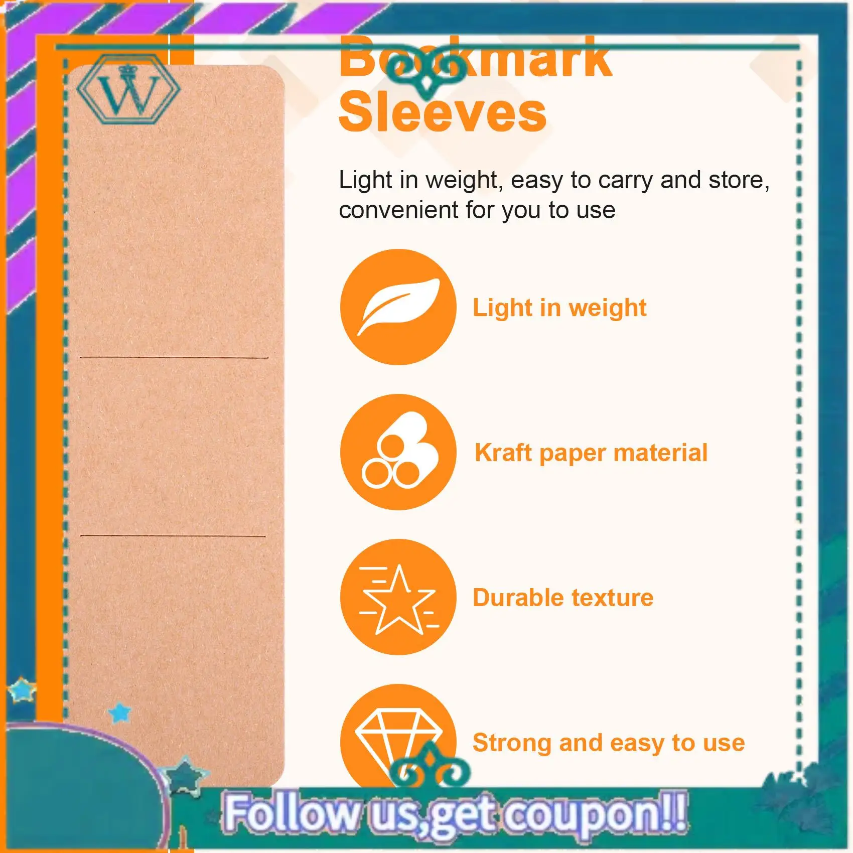 Upgraded 70 Pieces Kraft Bookmark Holder DIY Resin Bookmarks Blank Display Cards For Bookmark Gift Wrapping