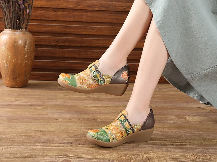 

2022 Handmade Casual Women's Shoes Leather Heel Women's Single Shoes with Low Price High Quality Fashion and Comfortable Shoes