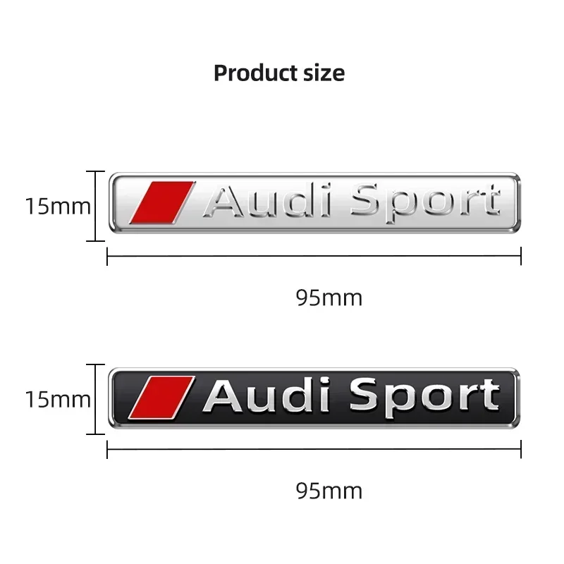 Car Styling Audi Sport Emblem Auto Body Fender Decoration Trunk Sticker For Audi A4 B9 A3 8P 8l Q3 A5 A6 C6 C7 S5 S4 RS TT MK2 view 6