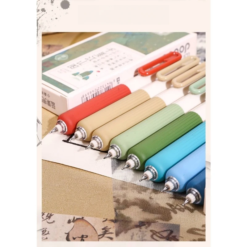 Student Writing Pocket Pen Neutral 0.5mm Smooth No Leakage Ink Black Red Blue