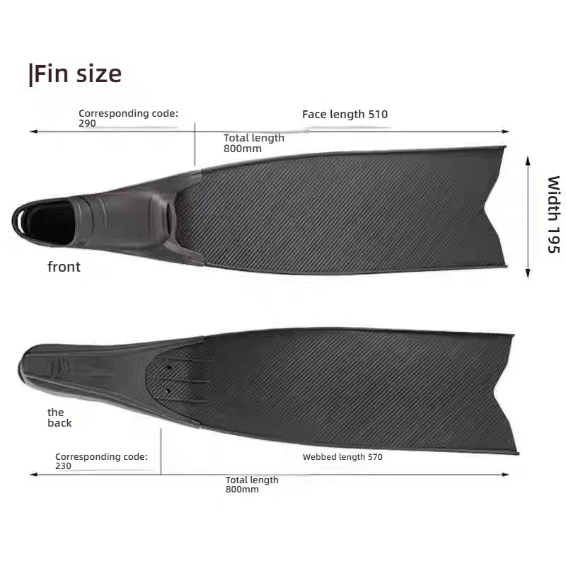 Blade Long Fins Free Diving Flippers Modular Rubber Foot Pockets Diving Professional Diver Equipment Top Seller
