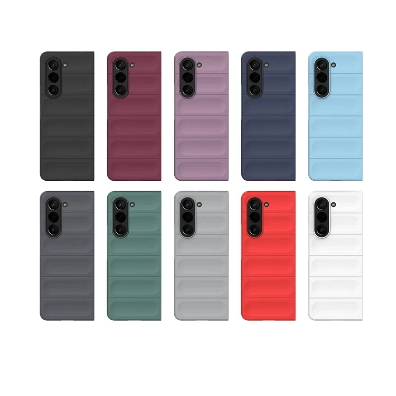 For Samsung Galaxy Z Fold5 4 3 5g Back Cover Phone Case Soft Liquid Silicone Anti-fall Shockproof Armor Protect Funda Coque