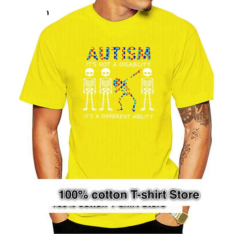 

2024 New Arrival Men'S Fashion Skeleton Autism It's Not A Disability It's A Different Ability Men T-Shirt