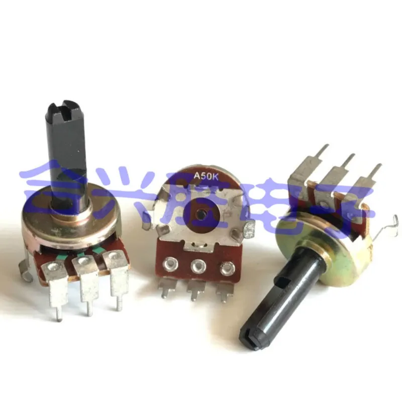 1 Piece 161 Type Half Shaft Potentiometer Single A50K A503 Volume Control Adjustment Potentiometer 3Pin Length 20MM