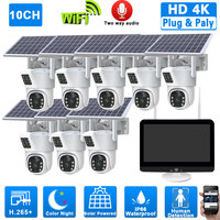 4K 10CH Solar Battery Wifi PTZ Camera CCTV Kit 12.5\