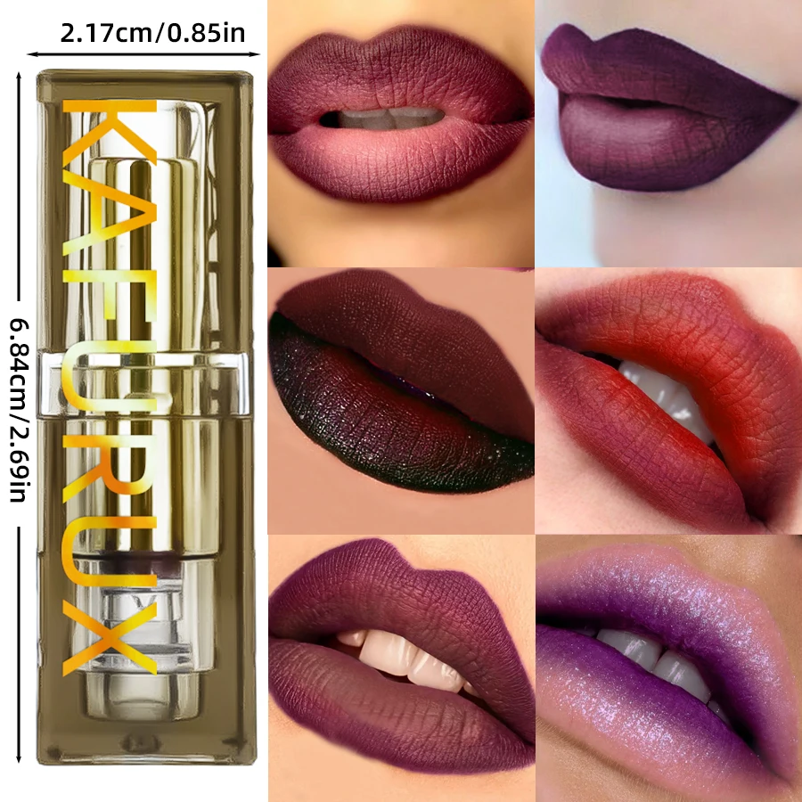Batom dois tons com glitter e fosco, batom roxo preto, descolocação, sexy, rosa vermelha, hidratante, maquiagem labial, brilho labial