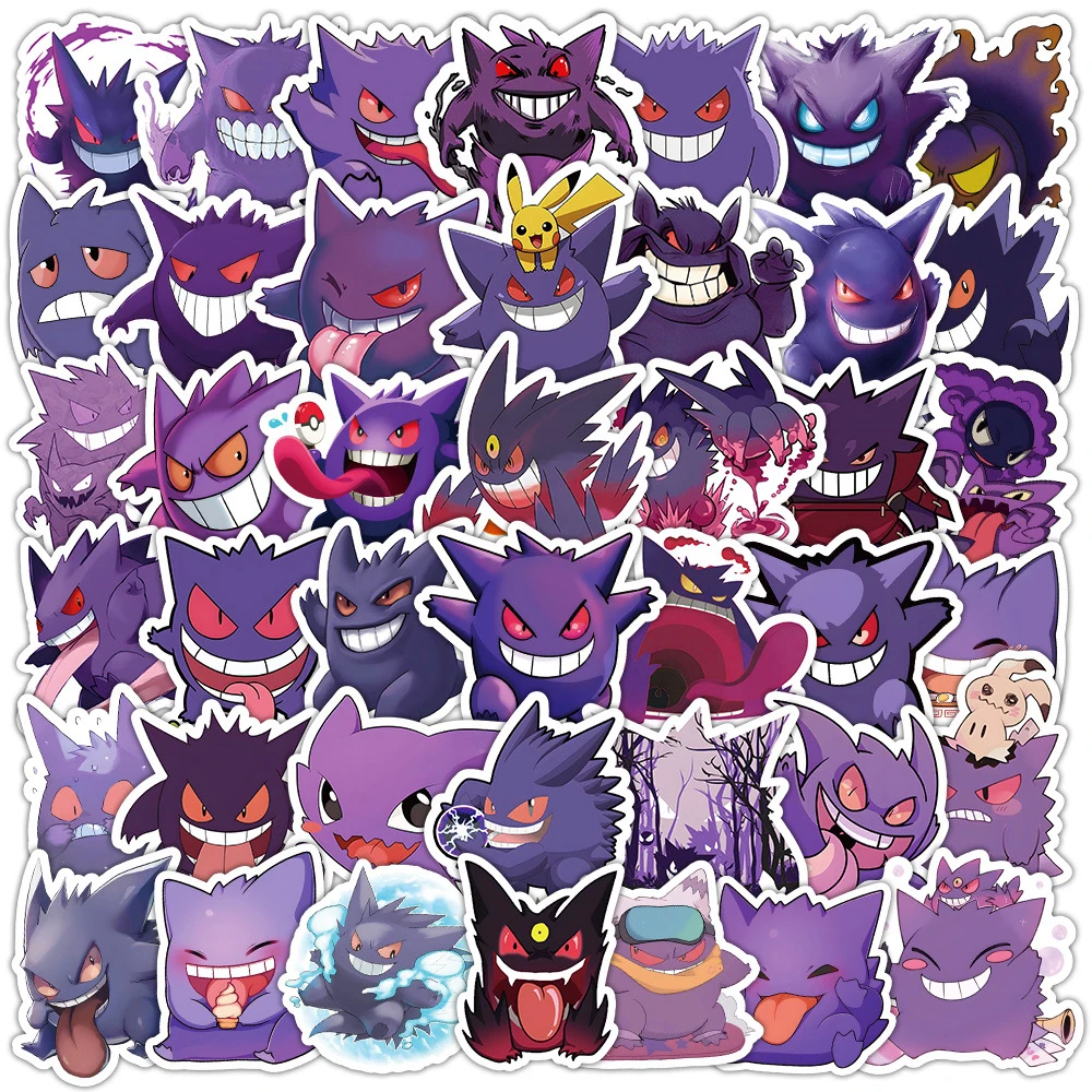 

10/30/50PCS Cute Pokemon Gengar Anime Stickers Cartoon Decals DIY Decoration Notebook Phone Laptop Fridge Kawaii Graffiti Toy