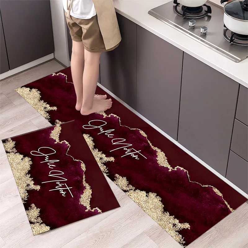 

Kitchen Absorbent Mat Non-Skid Waterproof Wipeable Comfort Standing Kitchen Rugs and Mats Wipeable Wash Free Long Strip Carpet