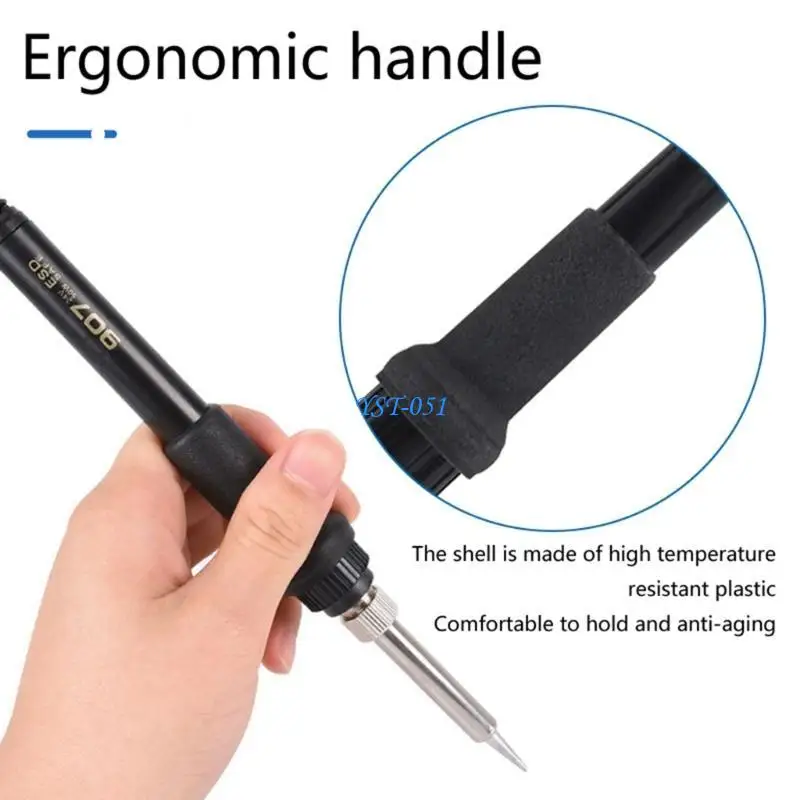 E15A Soldering Iron Welding Guns Handle 5 Hole Hot Air Guns Handle for HAK HAKIO HAKD 936 Soldering Station Accessories