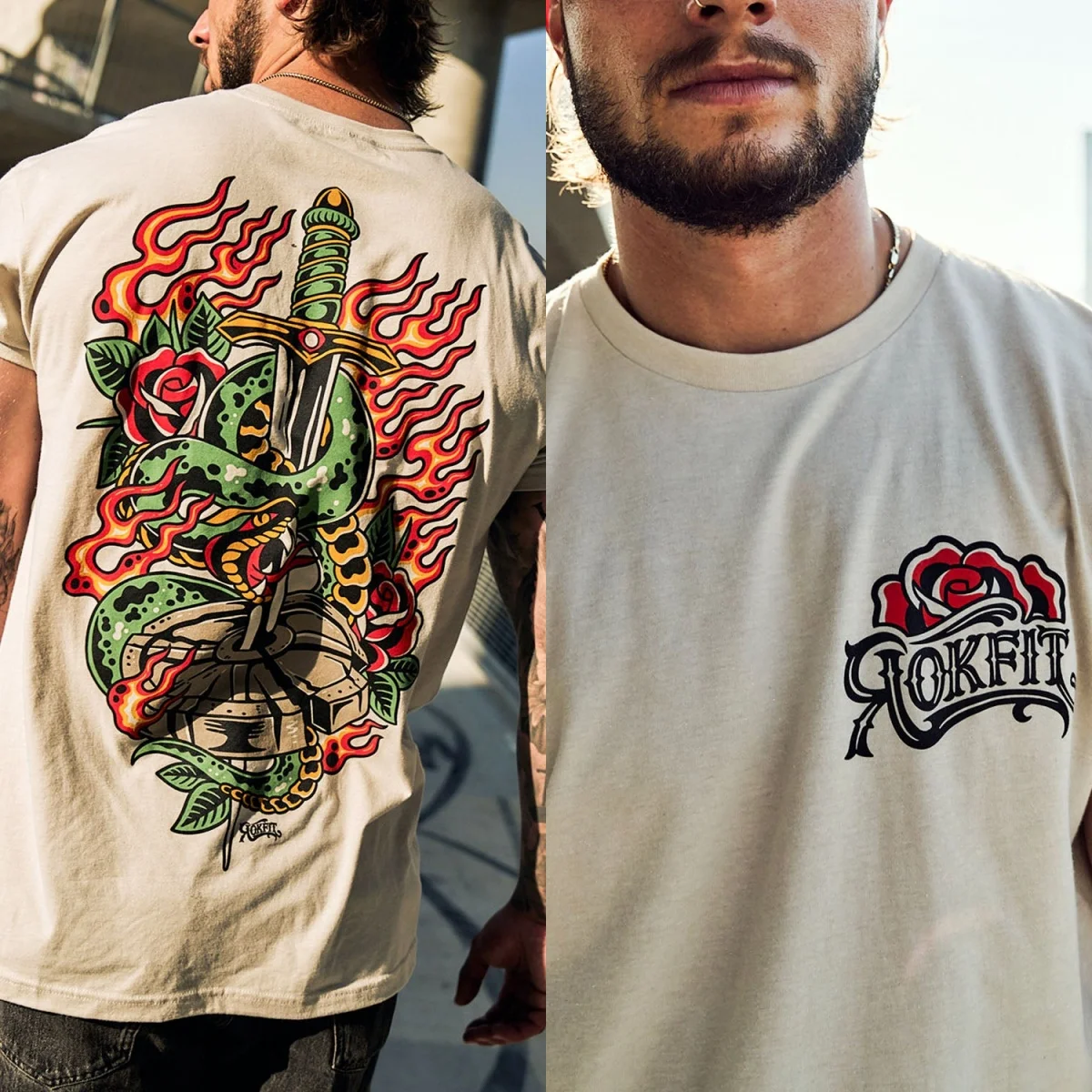 Art Iron Rok Cross Training Active Wear Fitness Brand T-shirt Cotton Graphic Tee Men Women Summer Streetwear