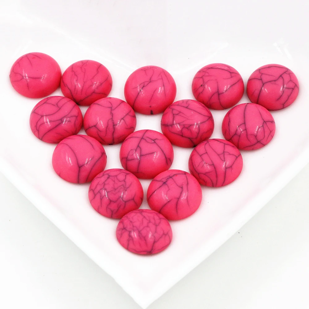 New Fashion 40pcs/lot 12mm Mix Colors Flat Back Resin Cabochons Cameo