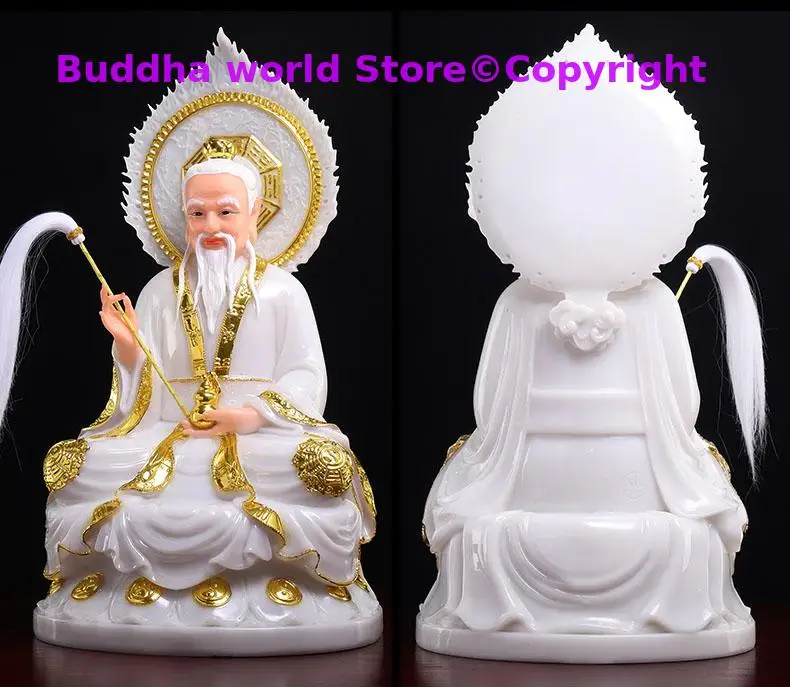 large HOME family protection Temple Altar Worship Taoism Fairy ZU SHI TAI SHANG LAO JUN God gilding jade BUDDHA FENG SHUI statue