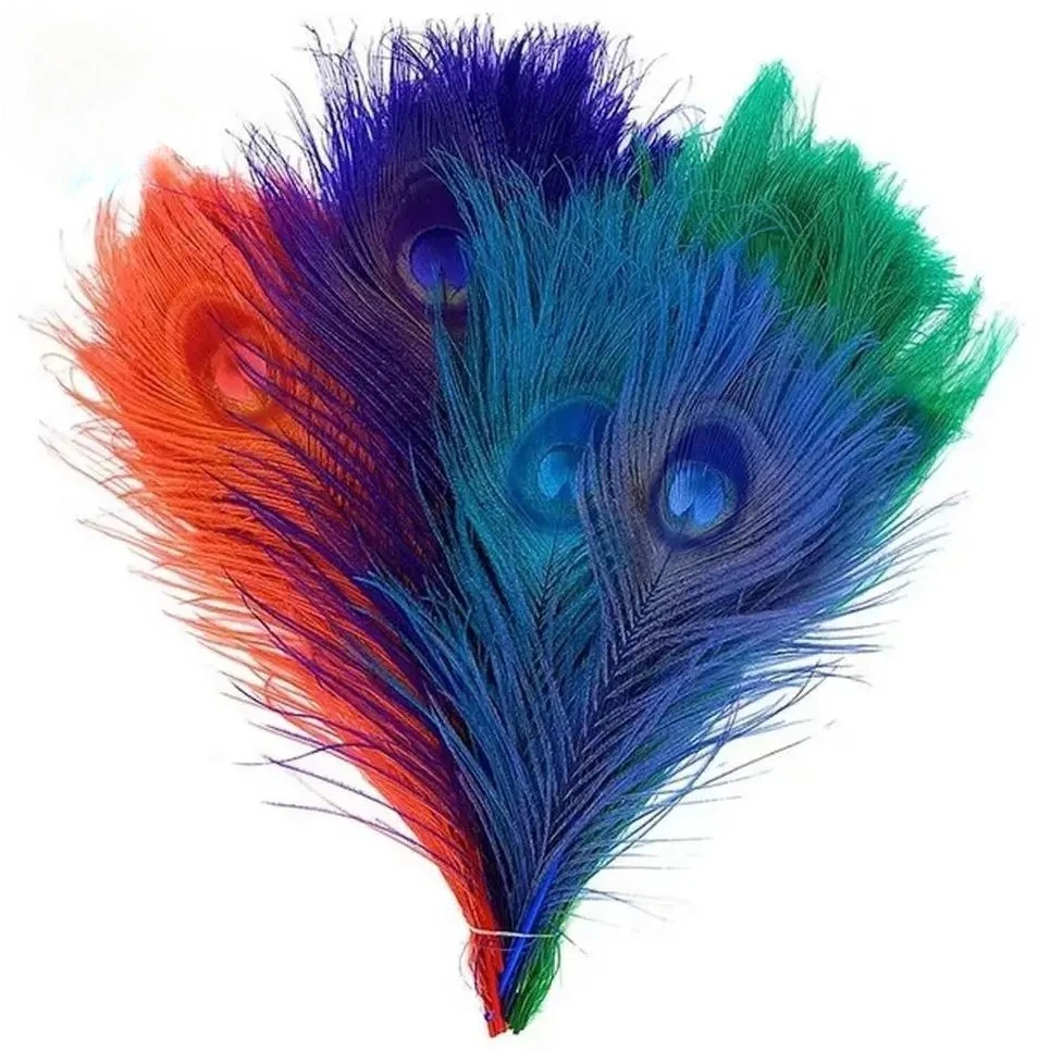 

25-30cm/10-12inch Colorful Peacock Feathers Blue 20PCS Plumes for Crafts Jewelry Making Decoration Headwer,Hat,Hair Accessories