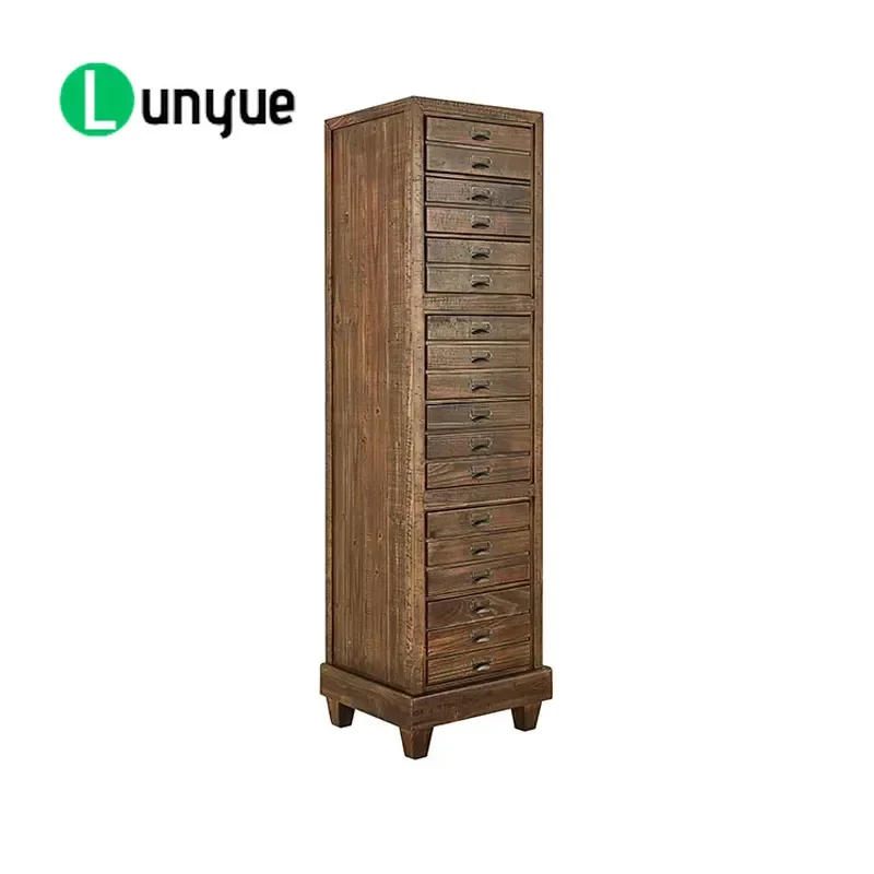 Vintage Rustic Reclaimed Fir Wood Drawer Cabinet Antique Style Bedroom Furniture Storage Dresser for Home Decor Solid Wood