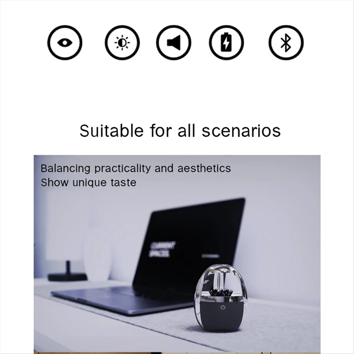 B21B Magnetic Fluid Speaker Bluetooth 5.0 with Music Rhythm Visuals HIFI Sound Quality Wireless Speaker