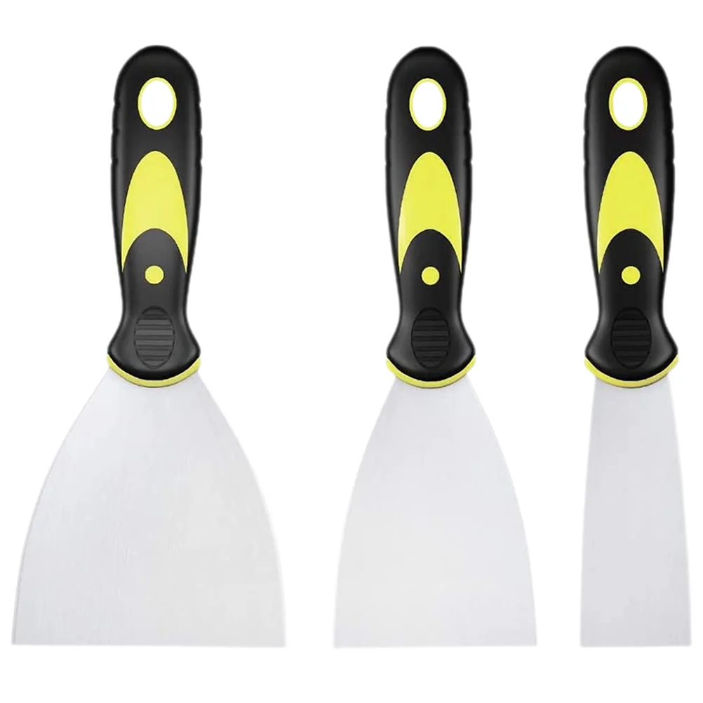 

3 Pcs Putty Knife Paint Scraper Tool Drywall Scrapers for Wood Kitchen Stain Ice Wallpaper Spatula Major