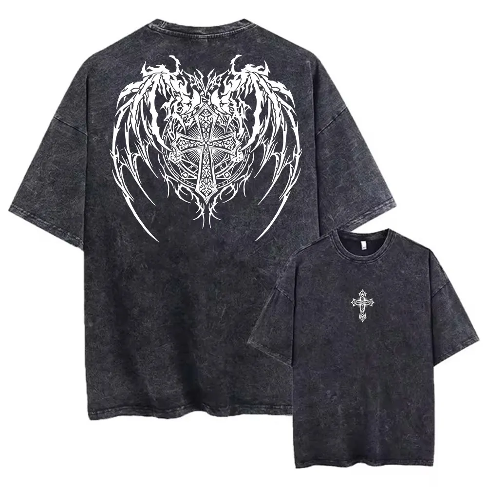 

Винтажная стираная футболка Y2K, хлопковая мужская и женская футболка с графическим принтом и коротким рукавом, готические футболки большого размера, мужская летняя футболка в стиле хип-хоп