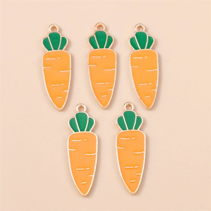 

20pcs 11x35mm Cute Food Charms Enamel Carrot Charms Pendants for Jewelry Making Drop Earrings Necklaces DIY Crafts Accessories