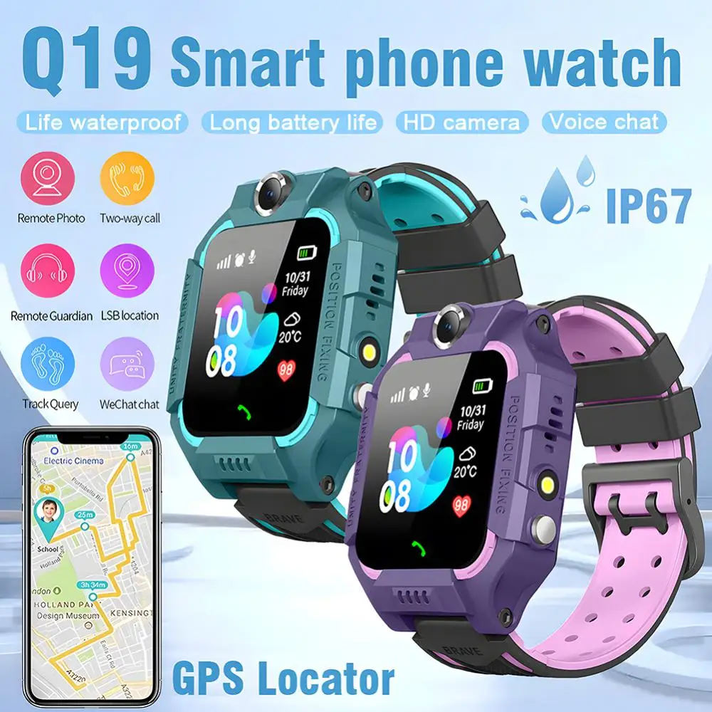 Montre connectée SOS pour enfants, étanche IP67, GPS, appel vidéo, caméra, moniteur, localisation, garçons, filles