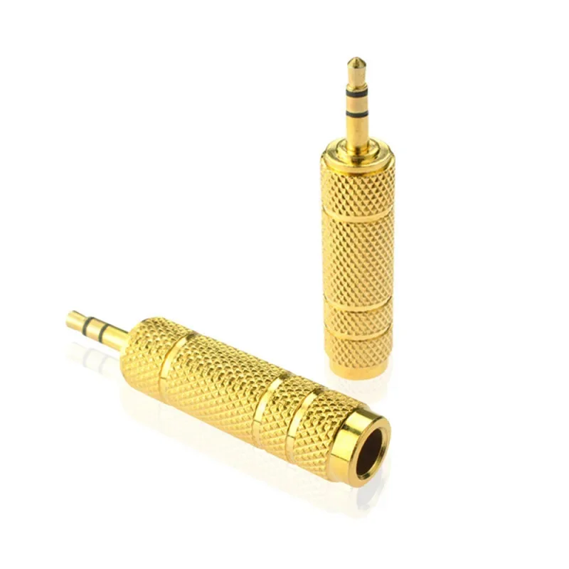 Audio Converter 3.5mm Male To 6.35mm Female Jack Connectors Gold Plated Microphone AUX Headphone Plug Adapter 6 3 To 3 5