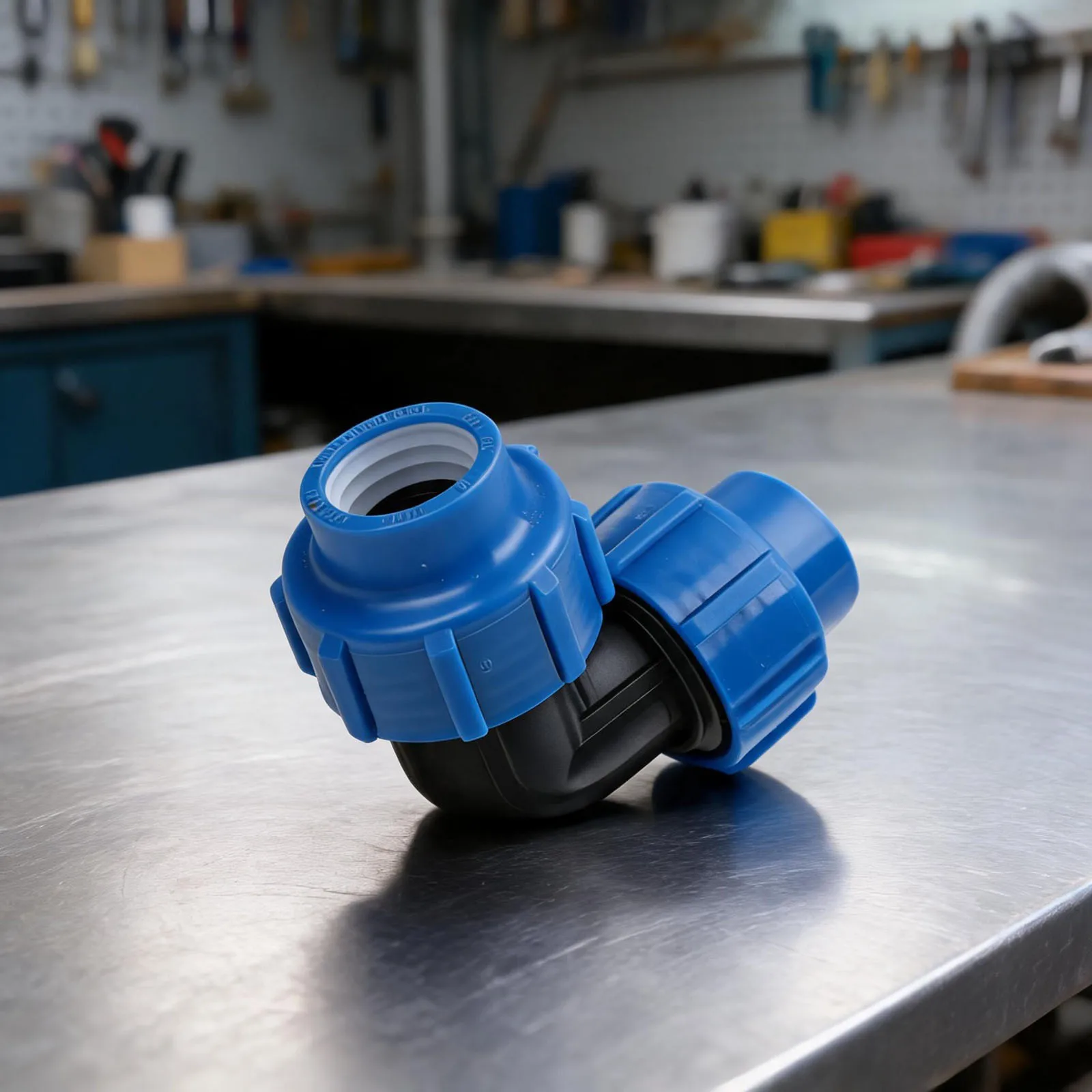 For Drip Irrigation Blue With Black 90 PP Coupling Efficient Irrigation Pipe Joint Drip Irrigation Polypropylene Construction