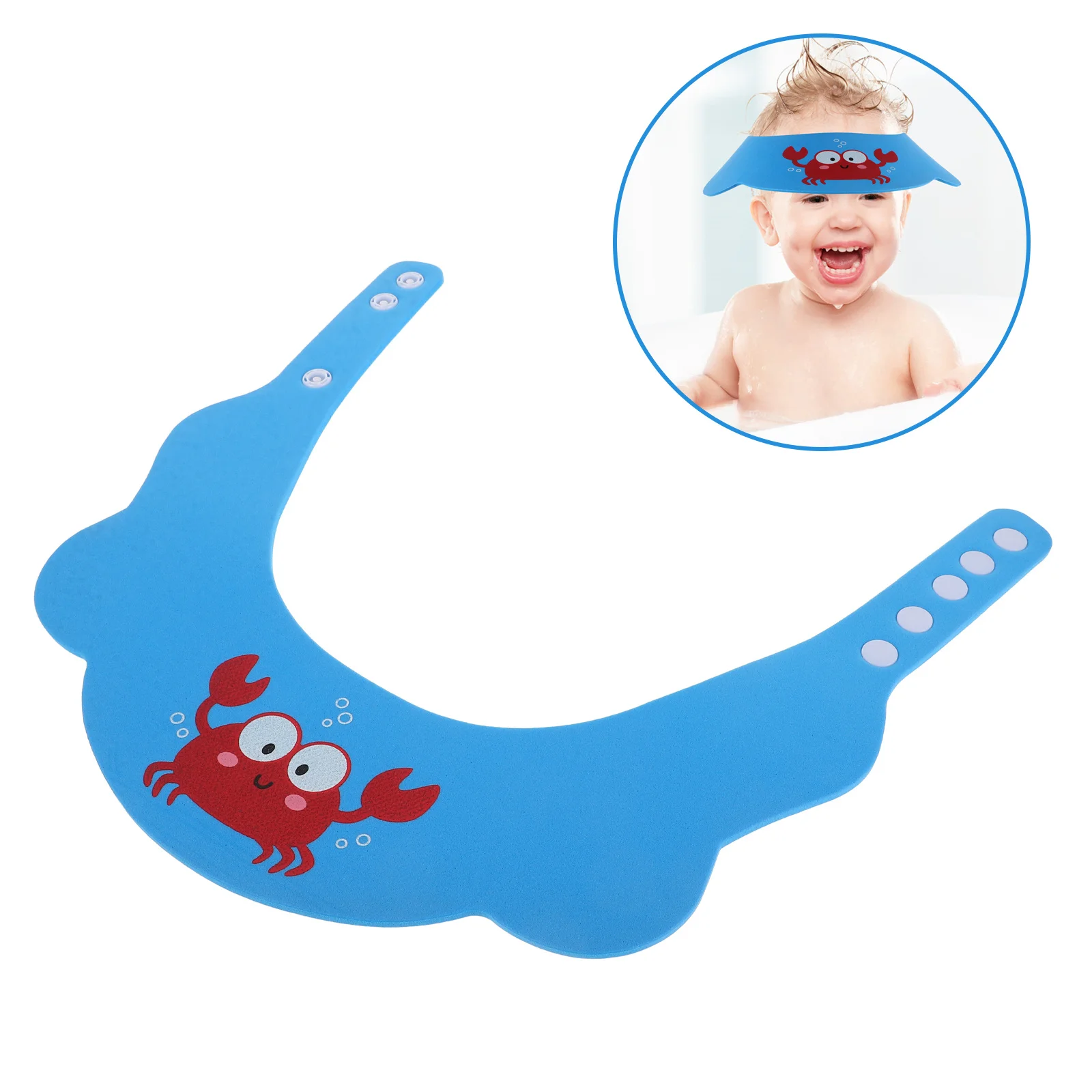 

Baby Shower Cap Thickened Hair Caps Sturdy Bath Visor For Toddlers Adjustable Shampoo Shield Comfortable Ear Protector Cap