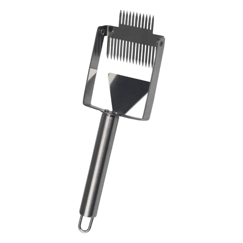 

652F Stainless Steel Honeys Cutting Tool Reverse Hook Uncapping Fork with Ergonomic Handle Bees Scraper Beekeeping Tool