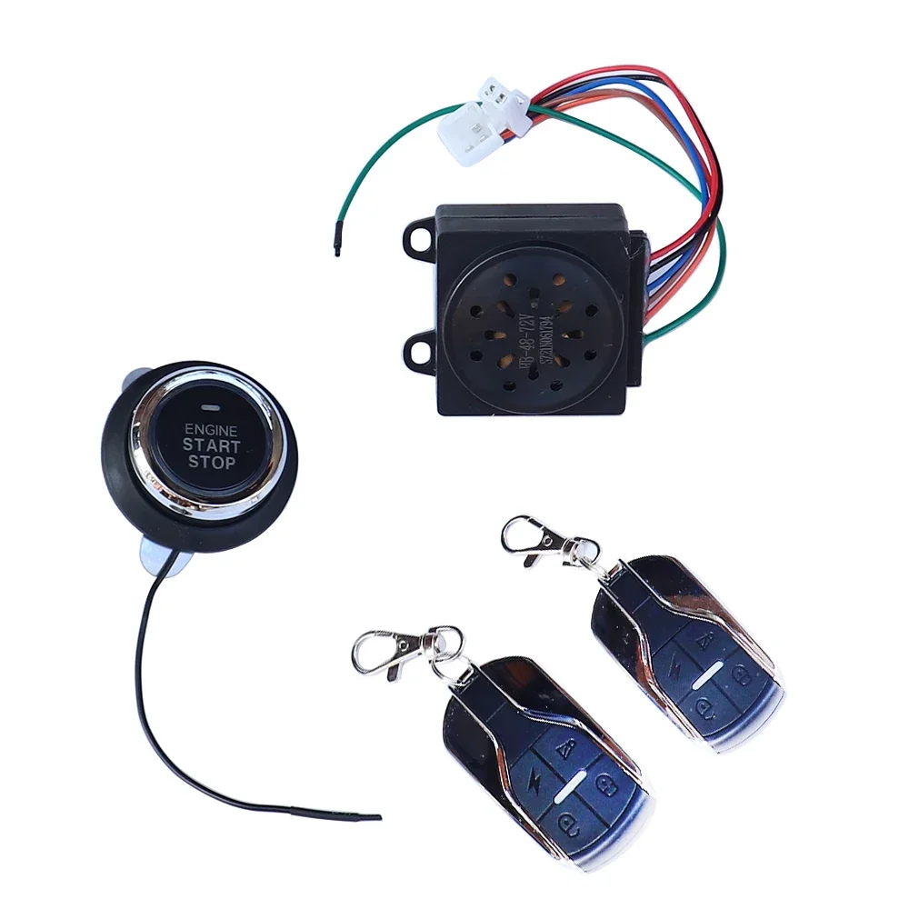 Electric Scooter Alarm system Dual Remote Control Security moped Alarm with start switch for Harley motorcycle modification acce