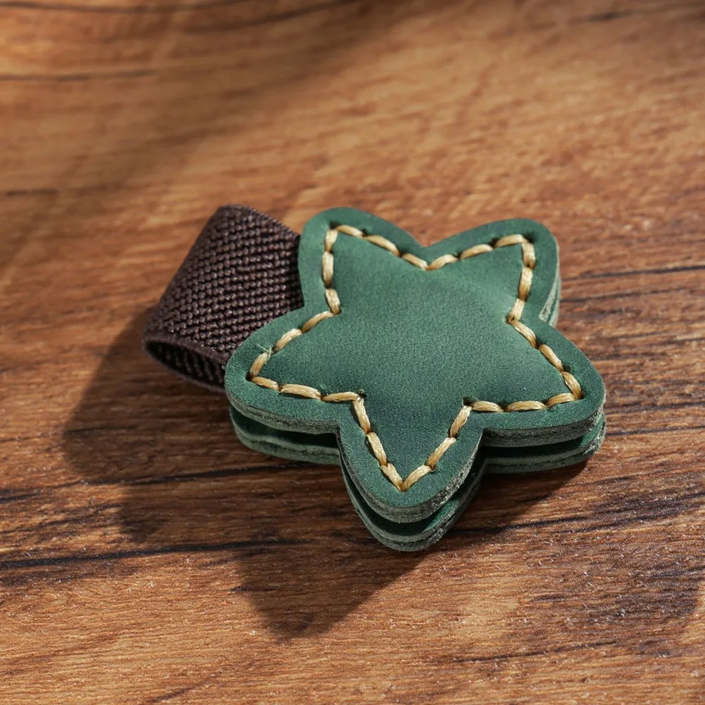 

Creative Genuine Leather Star Magnet Bookmark Double-Sided DIY Book Pages Divider Vintage Bookmark Clip Hand Account