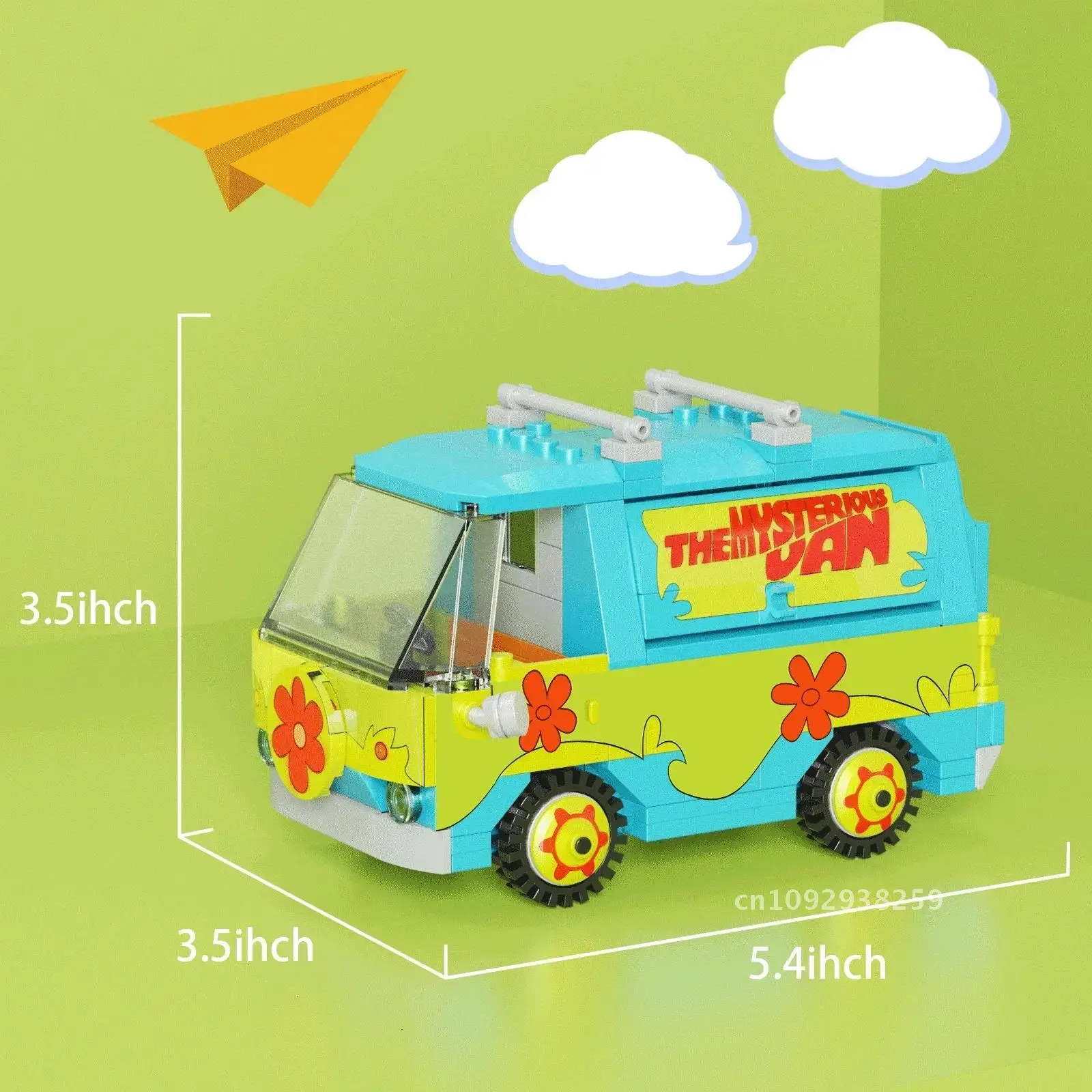 Educational Children's Toy Car Building Blocks MOC Scoobyed artoon Panel Assembly Model Van Gift Particle Vehicle Small Toy Kids