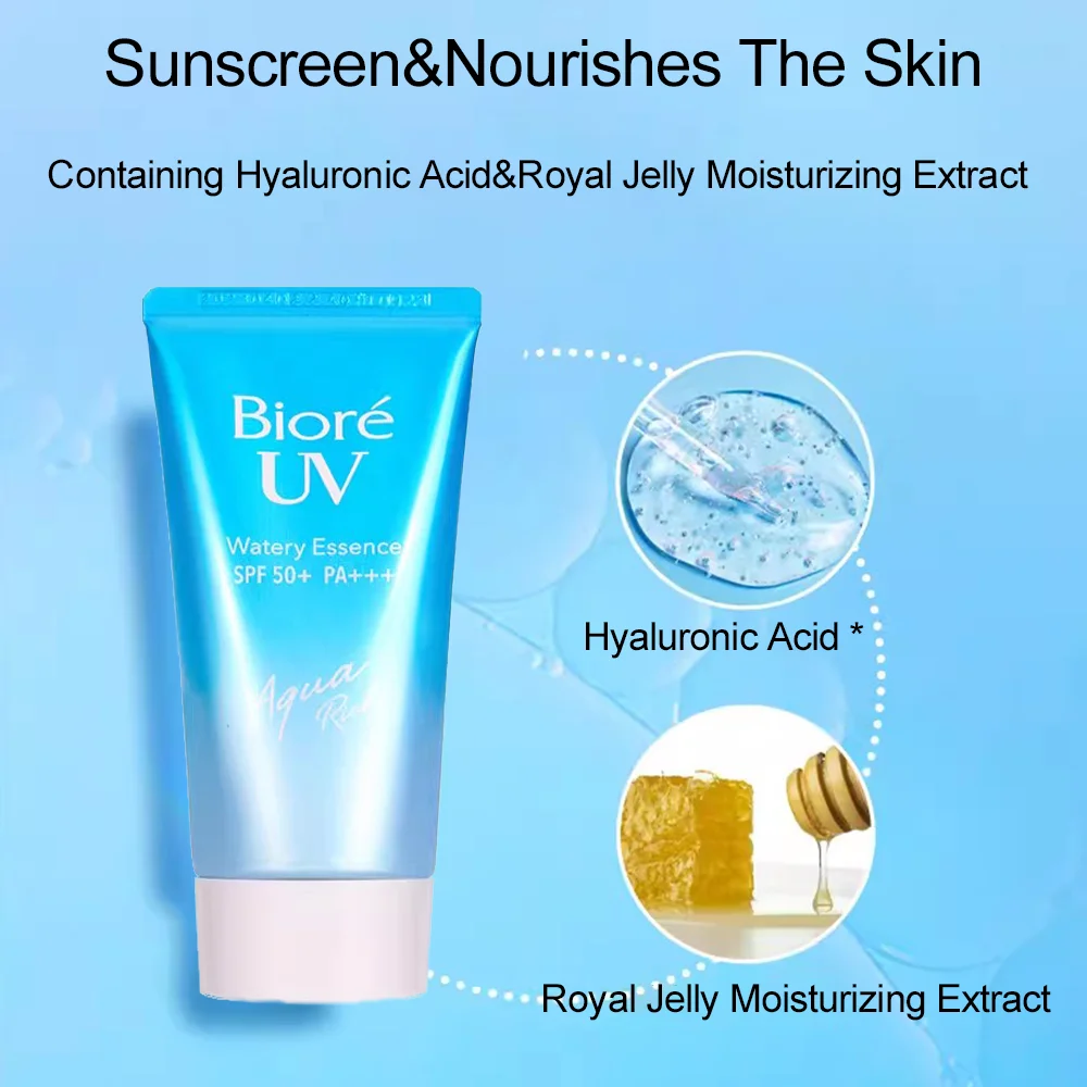 

10pcs SPF50 Japan Biore 50g UV Aqua Sunscreen Cream Rich Watery Essence Sunscreen Cream Isolation Lotion Gel for Men And Women