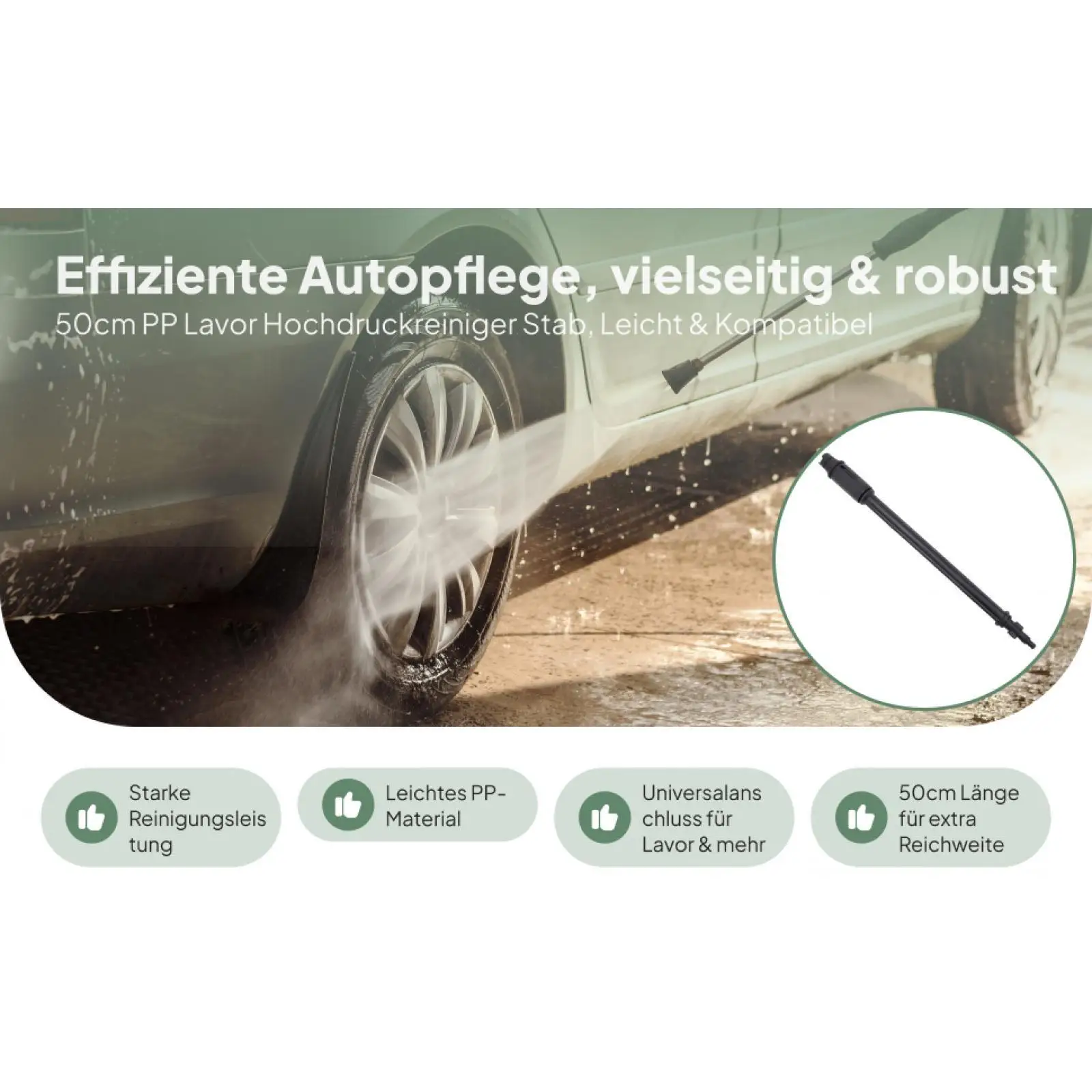 Portable Pressure Washer Attachment for with Adjustable Nozzle