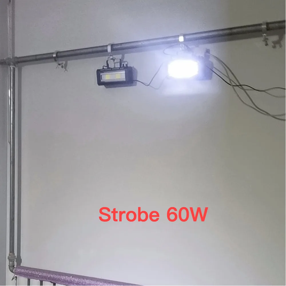 COB LED Disco Strobe 60W White Sound Reaction Home Party Strobo Lighting Effect Super Strobe Projector For Stage Dj Club Dancing