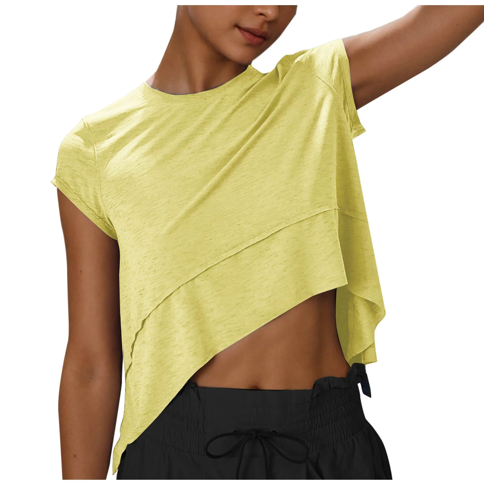 Super Soft Sport Tank Tops for Women Moisture-Wicking Breathable Loose Asymetric Sports Top for Athletic Running Tennis Yoga