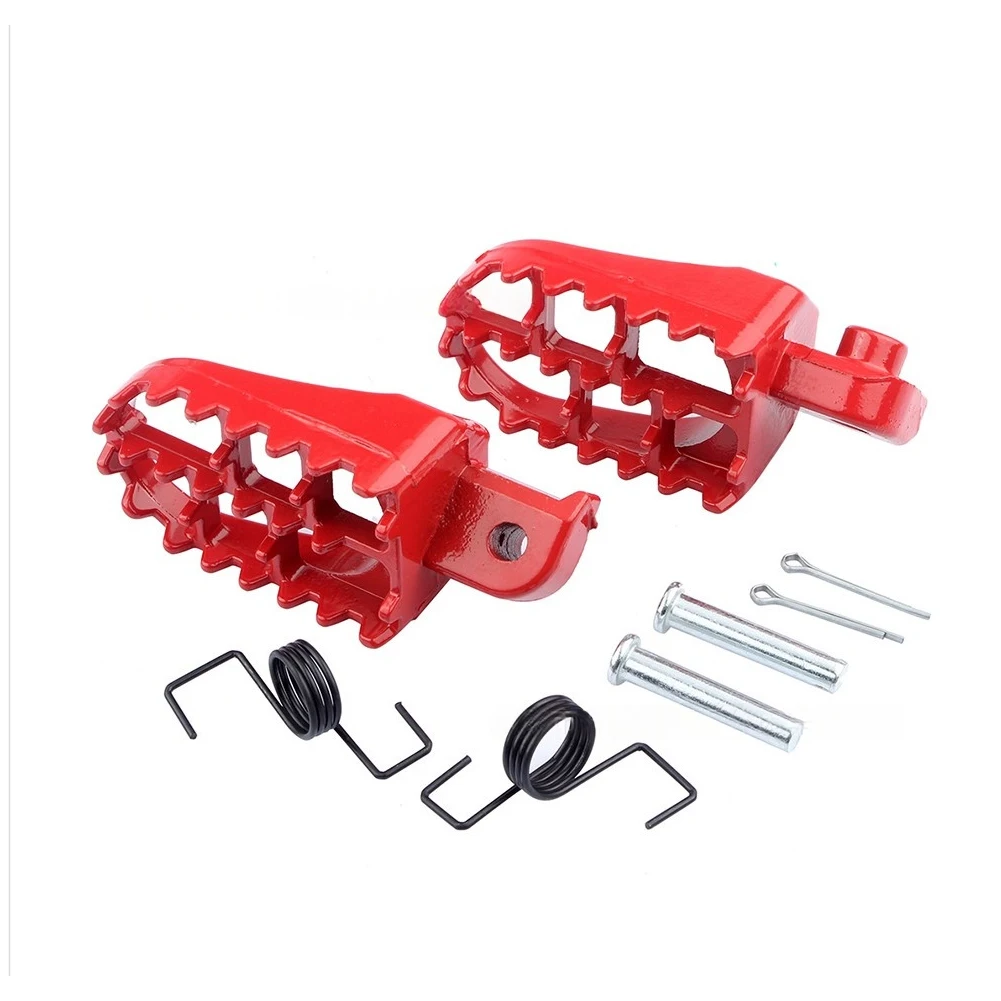 Off-Road Foot Pegs Foot Pegs For Dirt Bikes for trail Riding Easy Install Foot Pegs Striking Red Finish For 50CC Dirt Bikes