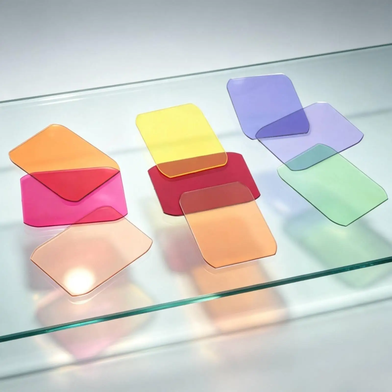 9 Pieces Gel Filters with Rounded Corners Thin Translucent Color Gels Portable