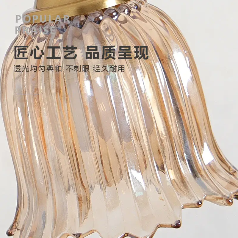 Mid Ancient Swing Arm Wall Lamps American Retro Atmosphere Flower Reading Light Study Bedroom Bedside Cafe Foldable Wall Sconces