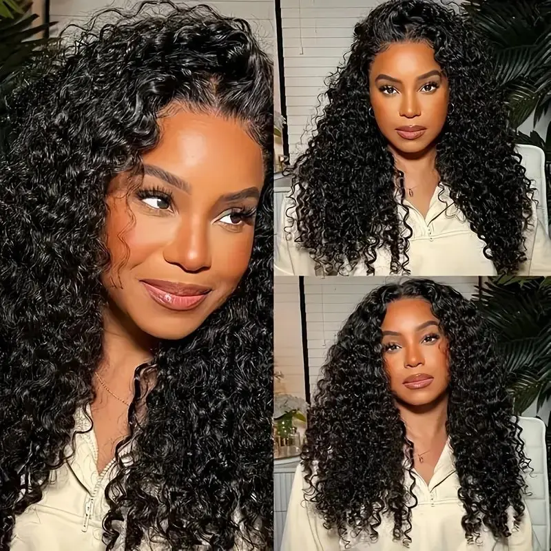 Rosabeauty 250% Density HD 13X6 Full Transparent Deep Curly Lace Frontal Wigs 30 40 Inch 13X4 100% Front Human Hair Wig