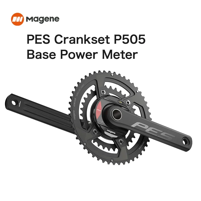 Magene 110 BCD 4 Bolts Power Meter PES P505 Crankset Chainring 24mm Steel Spindle Bicycle Power Meter Compatible with SHIMANO