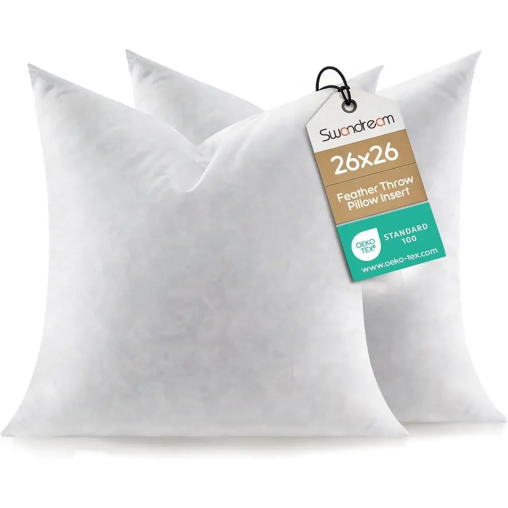 

26x26 Square Euro Pillow Inserts - Soft Support for Home Decor, Set of 2