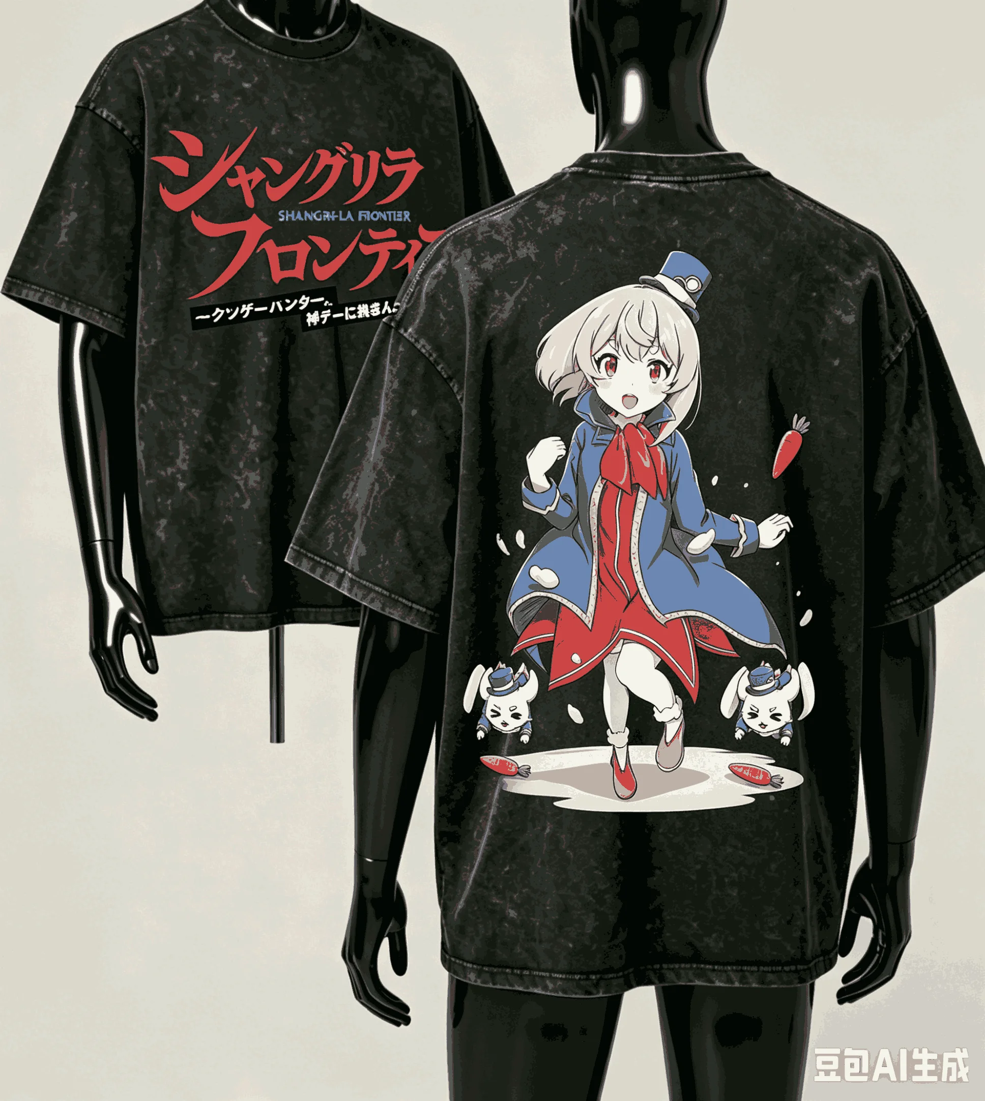 Shangri-La Frontier Washed T-shirt Anime Lover Harajuku New Model Oversized Vintage Loose Streetwear Classic Unisex high quality