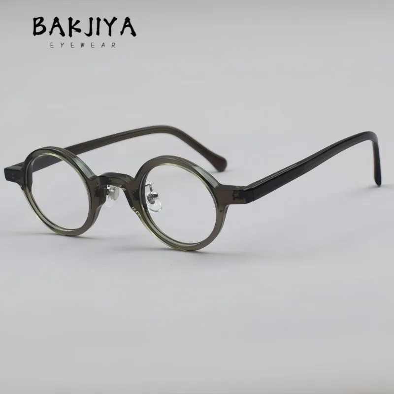 

New Korean Style Niche Handmade Retro Acetate Eyeglasses Frame Men Retro Round Eyewear Women Optical Prescription Glasses Frame