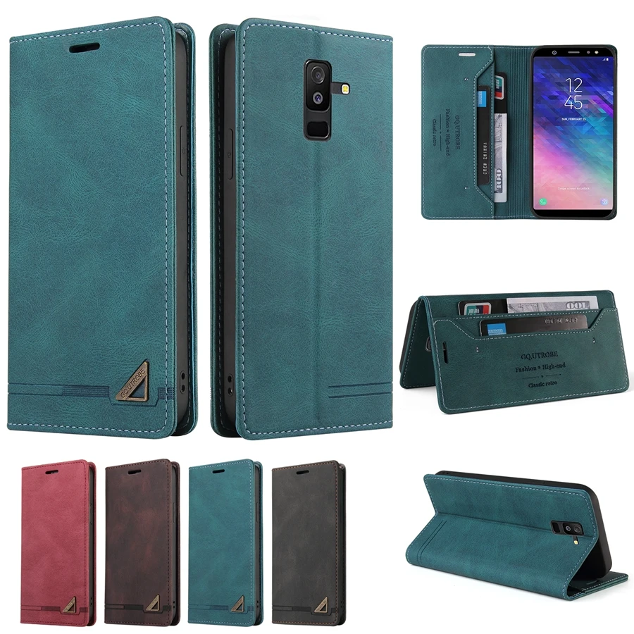 For Samsung Galaxy A8 2018 A7 2018 A6 2018 A5 2018 A5 2017 J8 2018 J6 2018 J730 J530 J330 Wallet Anti-theft Brush Leather Case