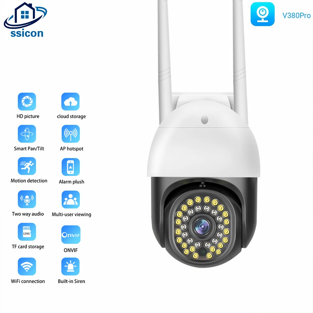 

3MP Outdoor Wireless Security IP Camera V380 Pro CCTV Two Ways Audio Smart Home Waterproof WIFI IP Camera