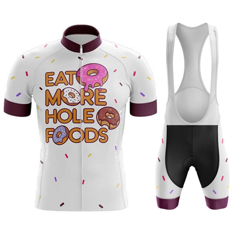 2024 New Pro Team EAT MORE HOLE FOOD Men Summer Bicycle Clothes Outdoor Equipment Cycling Clothing Pants Gel Bib Sportswear