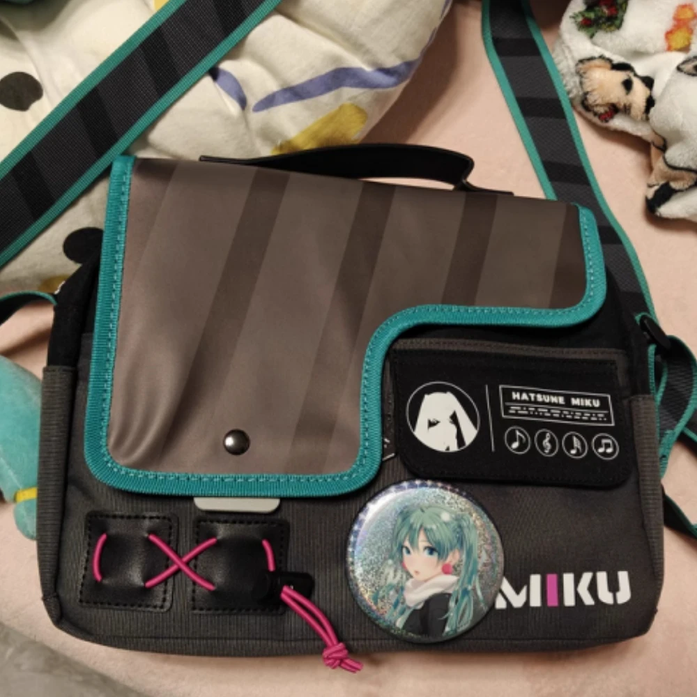 Hatsune Miku Peripheral Functional Symphony Crossbody miku Printed Magnetic Buckle Tote Slanting Shoulder Bag