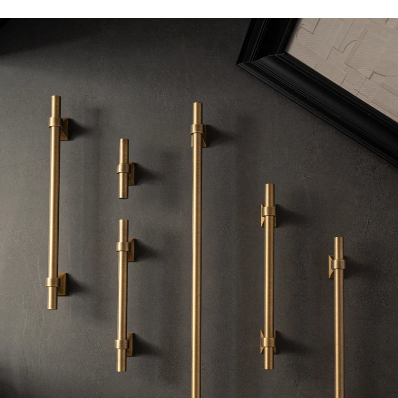 Antique brass drawer handle and T knob — supplier illustration 2