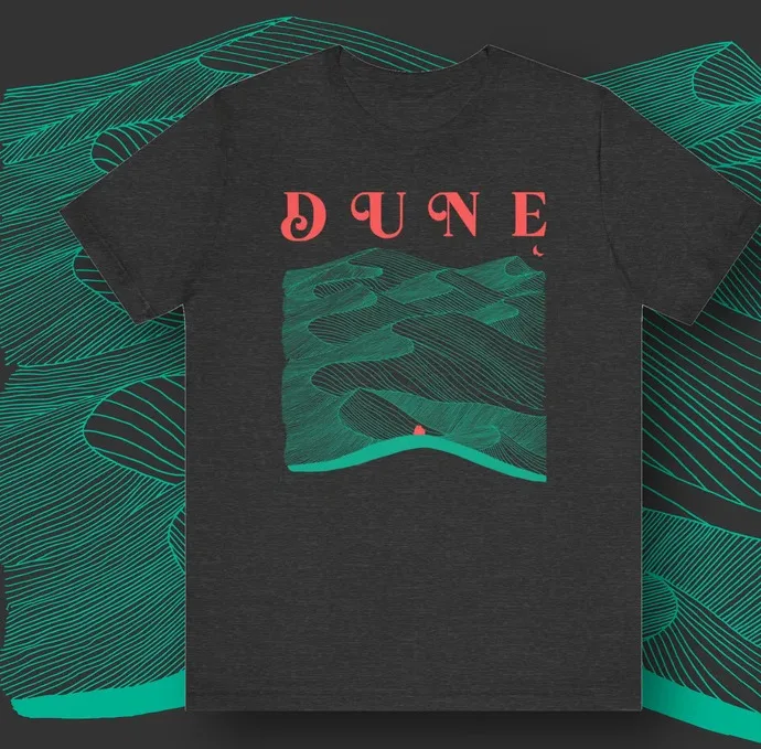 Dune' Arrakis Landscape with Paul and Chani, Unisex Short Sleeve T-Shirt