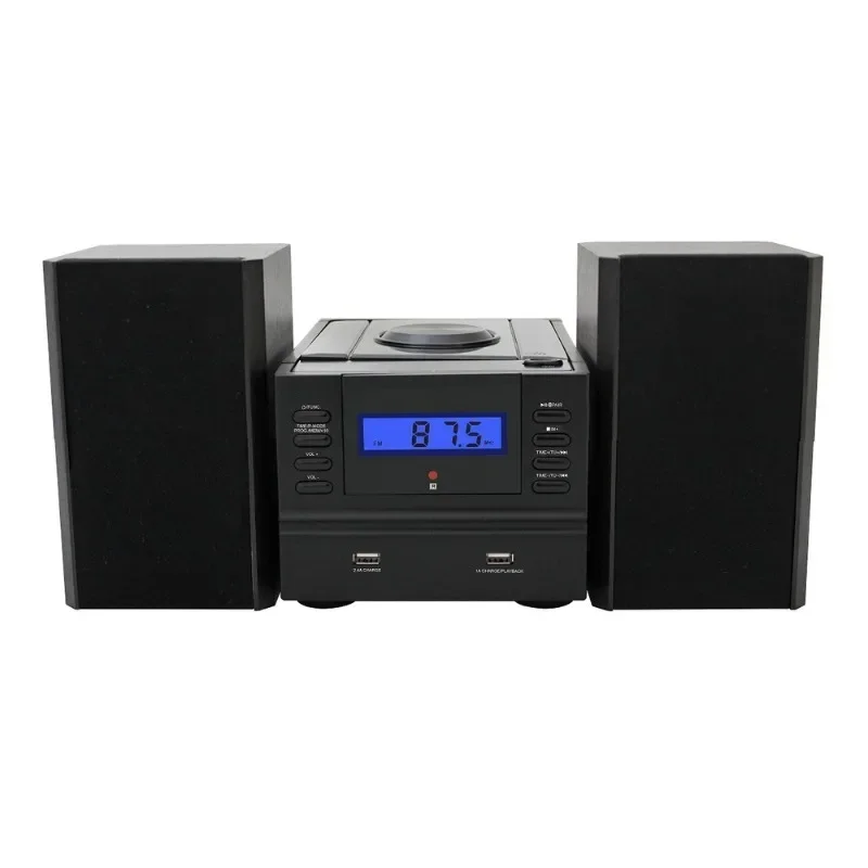 CD-2037F CD-ROM Microcomputer, LCD Alarm Clock FM Radio CD Player with Bluetooth and USB Charging/MP3 Playback