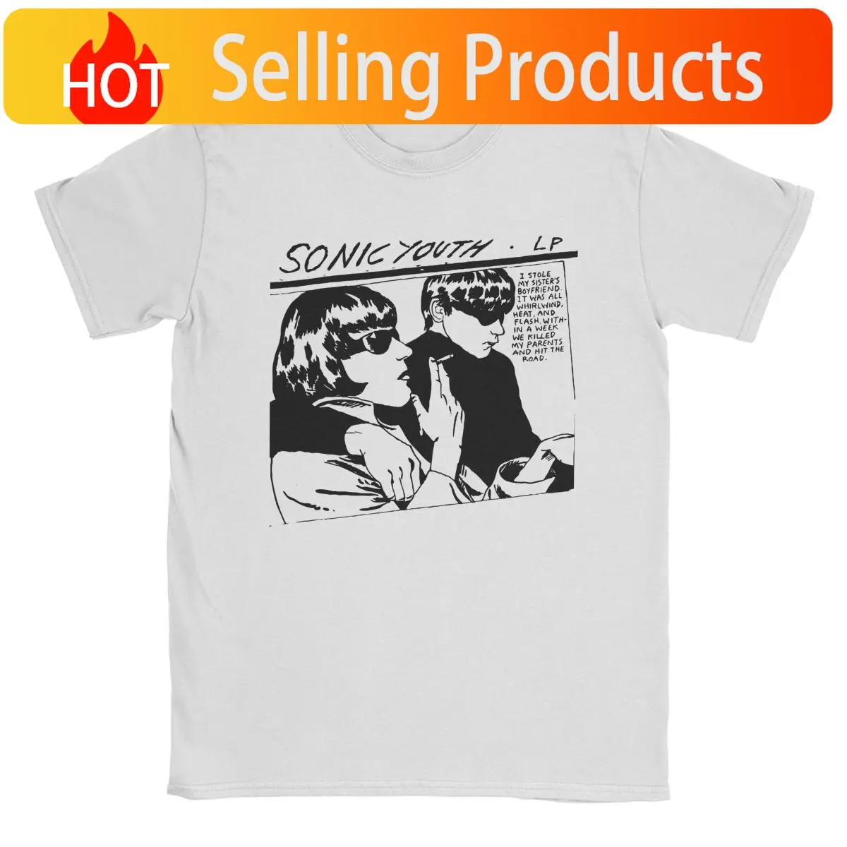 Sonic Youth T Shirts Leisure Harajuku Versatile Cotton Vintage Short Sleeve Men Women Amusing Streetwear Fashion Unisex Tops